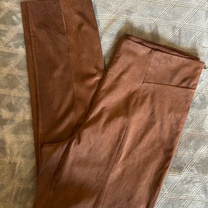 NWT GOOD AMERICAN Imitation Suede Side Zip Pants in Chocolate size 2XL / 5